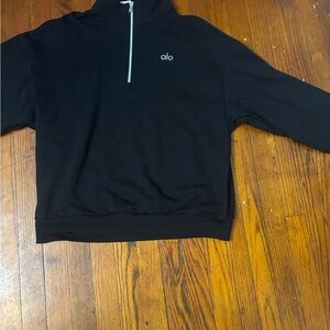 ALO Yoga Men's Black Zip-Up Sweater